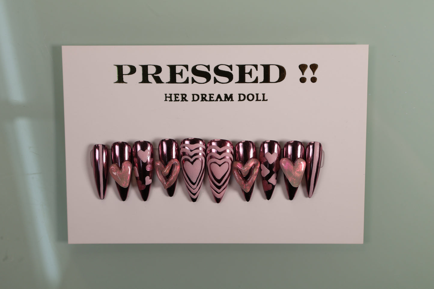 Pink 3d Chrome Hearts